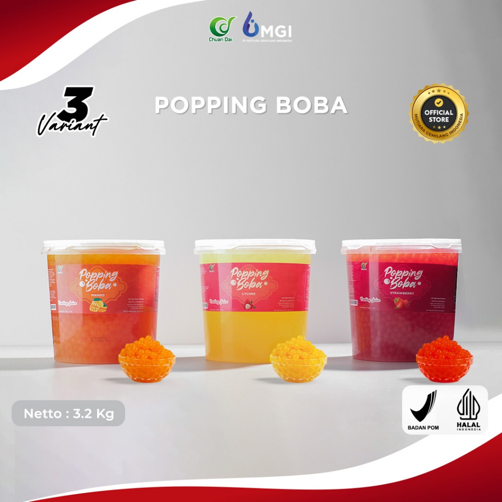 

NEW PRODUCT MUTIARAGEMILANG.ID CHUAN DAI POPPING BOBA TOPING MINUMAN DESSERT IMPORT TAIWAN 3,2KG &