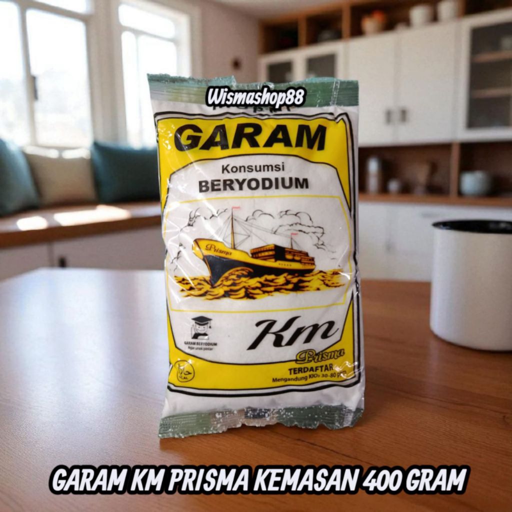 

GARAM DAPUR CAP KM PRISMA KEMASAN 400 GRAM / GARAM BERYODIUM / GAREM / GARAM MASAK / GARAM