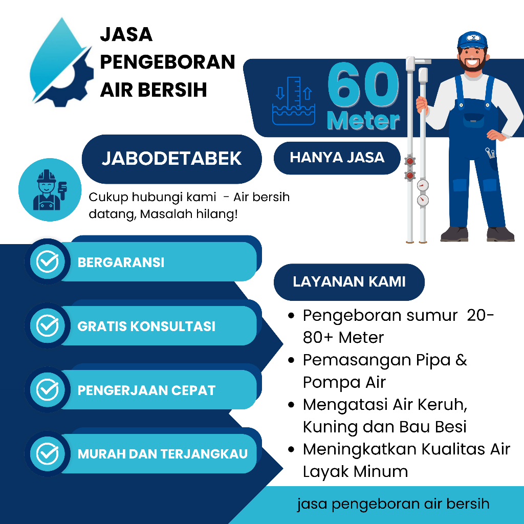 JASA BOR SUMUR (JABODETABEK) 60 METER HANYA JASA