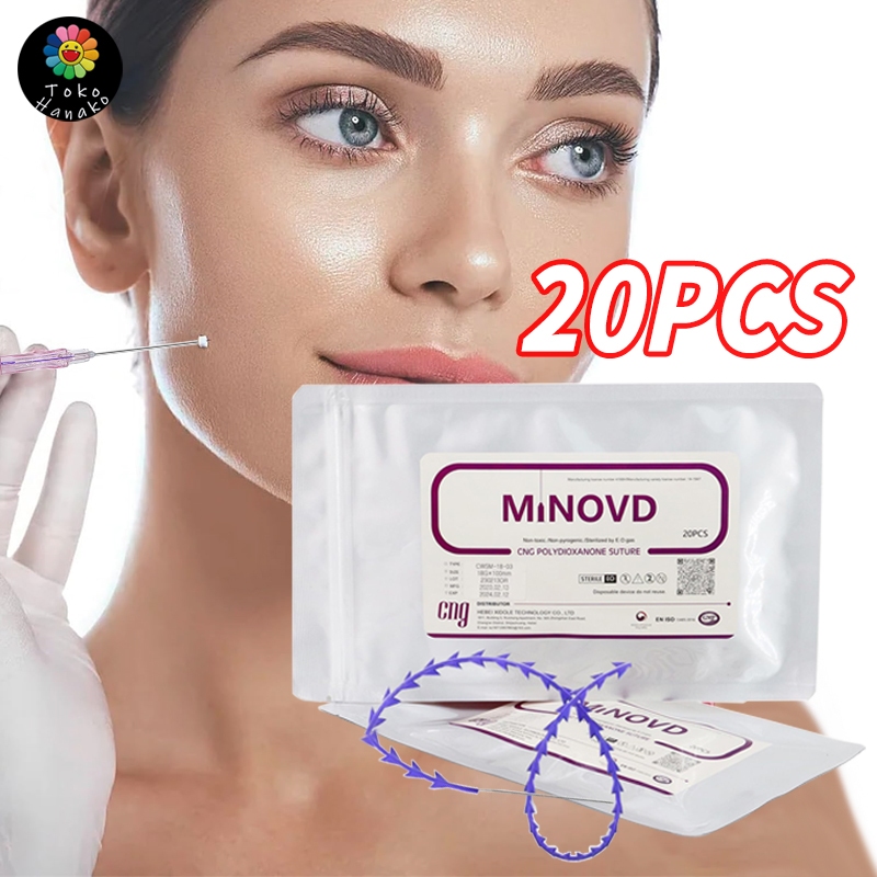 20PCS MINERVA Benang Hidung PDO/PCL Thread Lift 19G 38MM/60MM Alat Angkat Hidung Efek 4D Smooth Tas 
