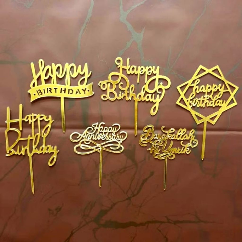 #Topper Happy Birthday Gold || Topper  Cake Happy Birthday Mini