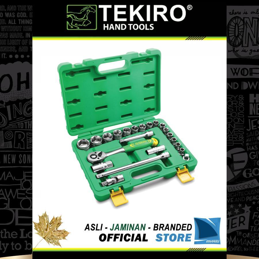 TEKIRO 1/2 INCH SOCKET SET 12 PT/6PT PLASTIK 22 PCS / KUNCI SOCK SET