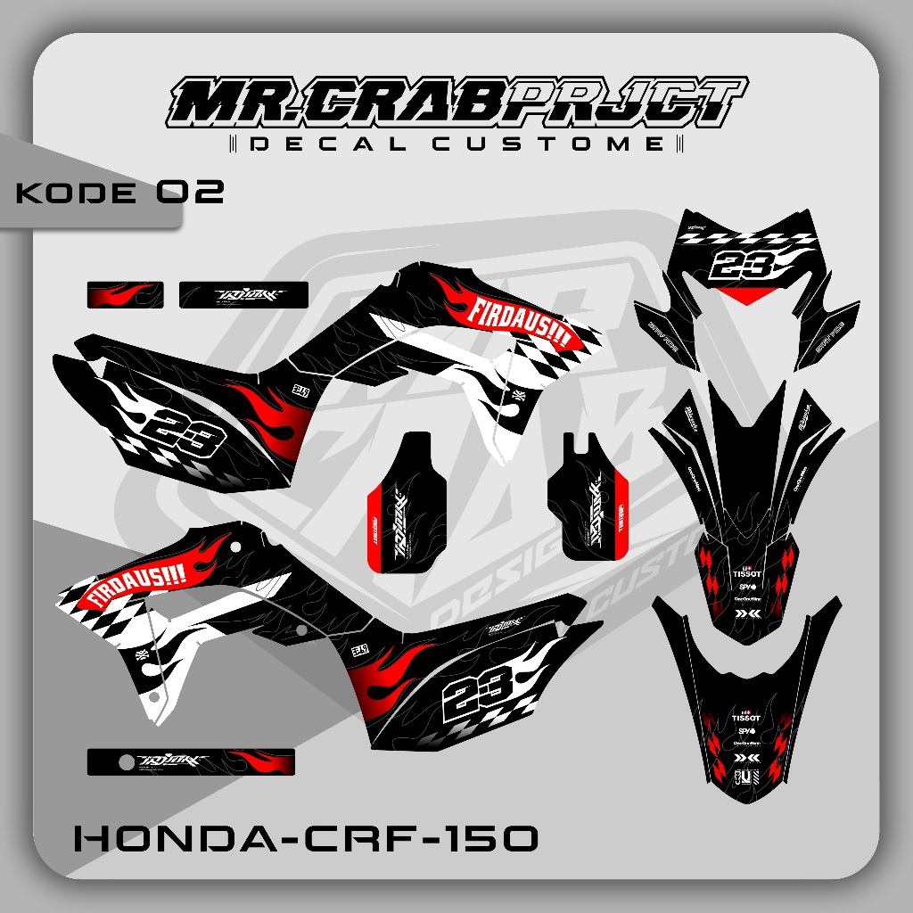 02 DECAL STICKER CRF - DECAL CRF PREMIUM FULL BODY CUSTOM
