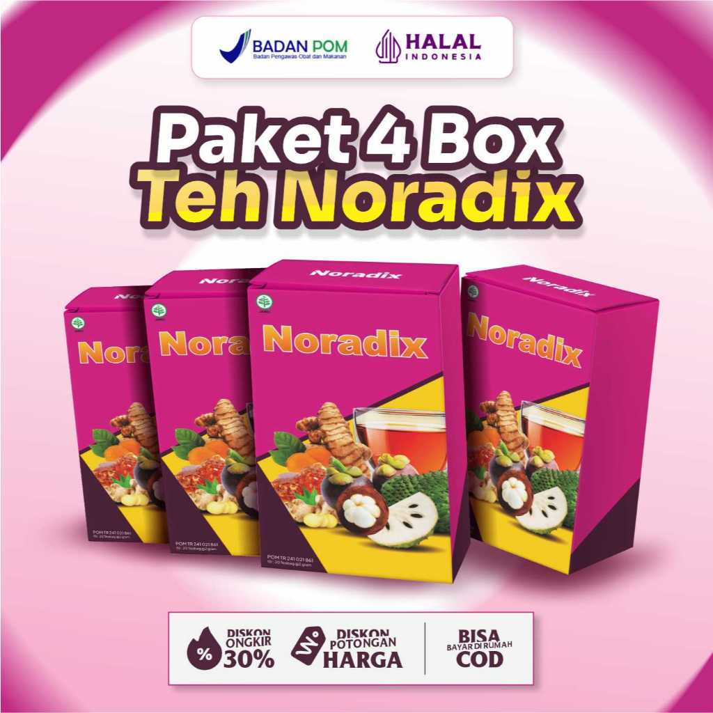 

4 BOX TEH NORADIX TEH HERBAL UNTUK KESEHATAN