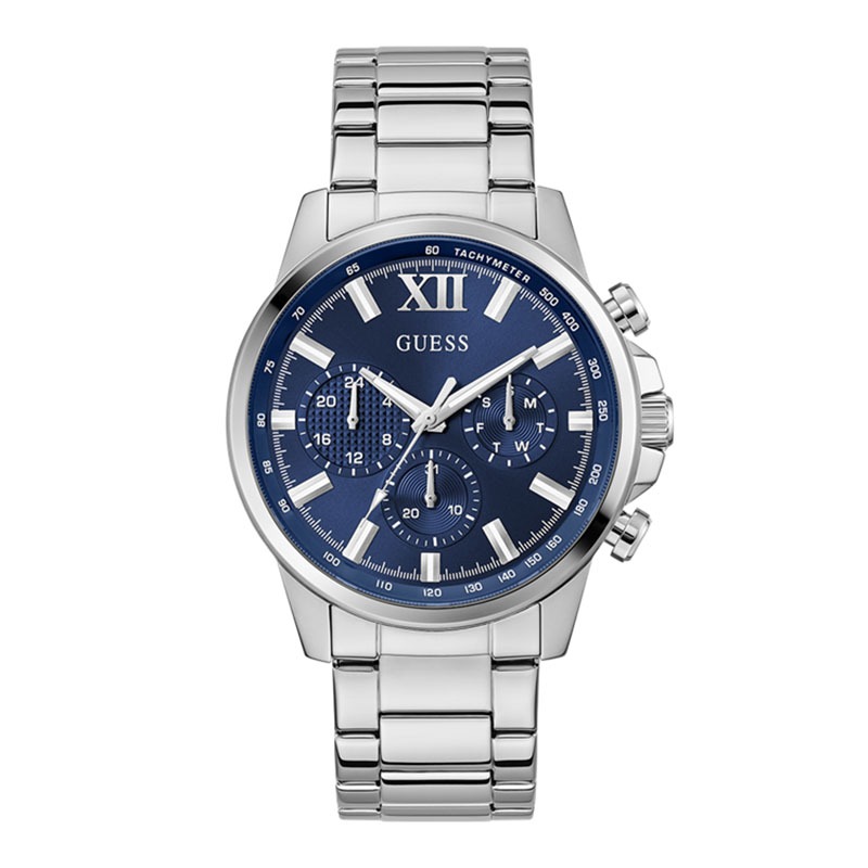 JAM TANGAN PRIA GUESS WALKER ORIGINAL GUESS GW0900G4 0900 GUESS GW0900 STAINLESS STEEL SILVER BLUE J