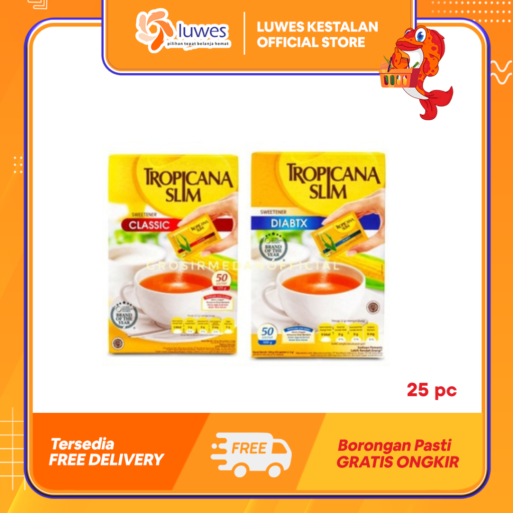 

Tropicana Slim Pengganti Gula Isi 25 pcs Classic / Diabtx Dapat Membantu Mencegah Kadar Gula Naik