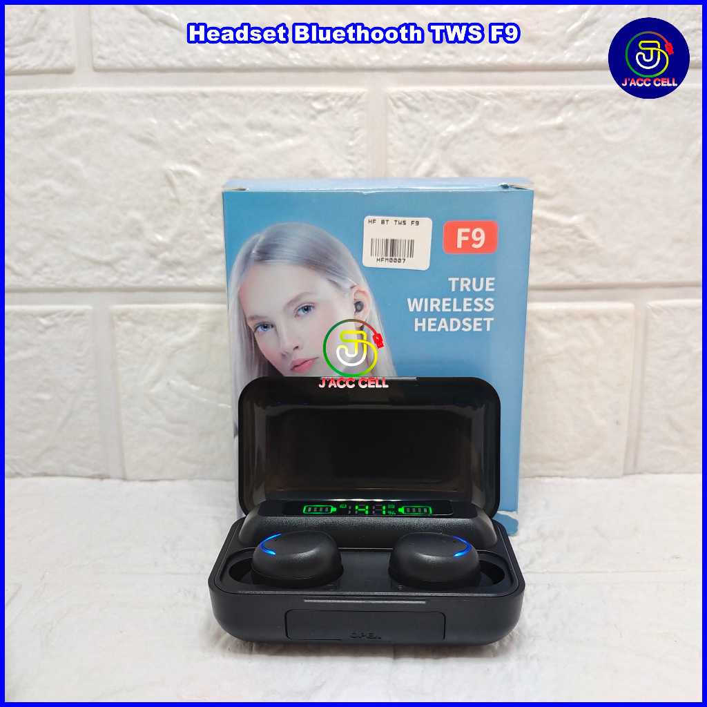 Headset Bluetooth TWS F9 Wireless Earbuds Bluetooth 5.3 Headset with Powerbank