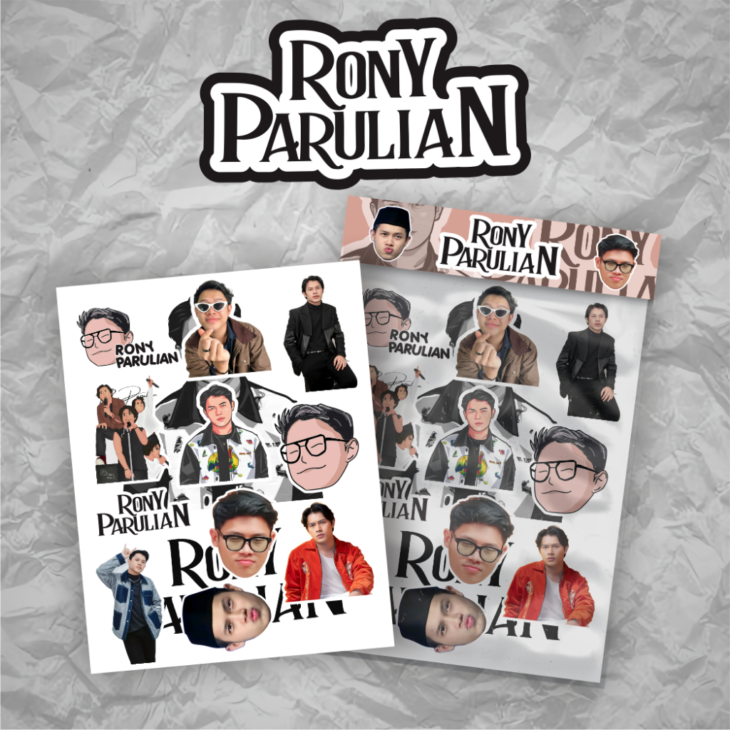 

Stiker Pack Premium Rony Parulian Cartoon Sticker Artis Musik Bahan Vinyl Anti Air