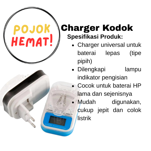 Charger Kodok Universal Cas Baterai HP Lepas Manual Ada Lampu Indikator