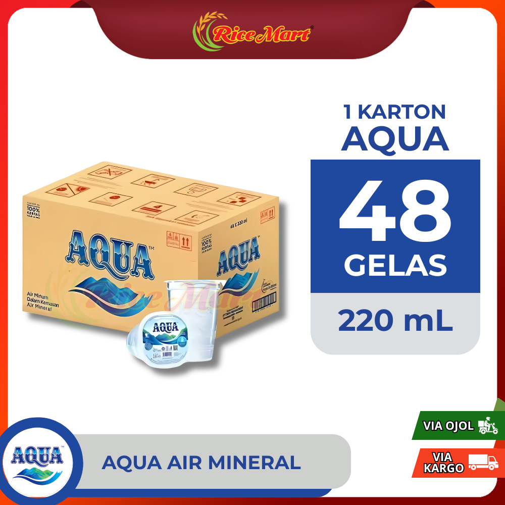 

[INSTAN] Air Mineral AQUA Gelas 220ml (48 Pcs)