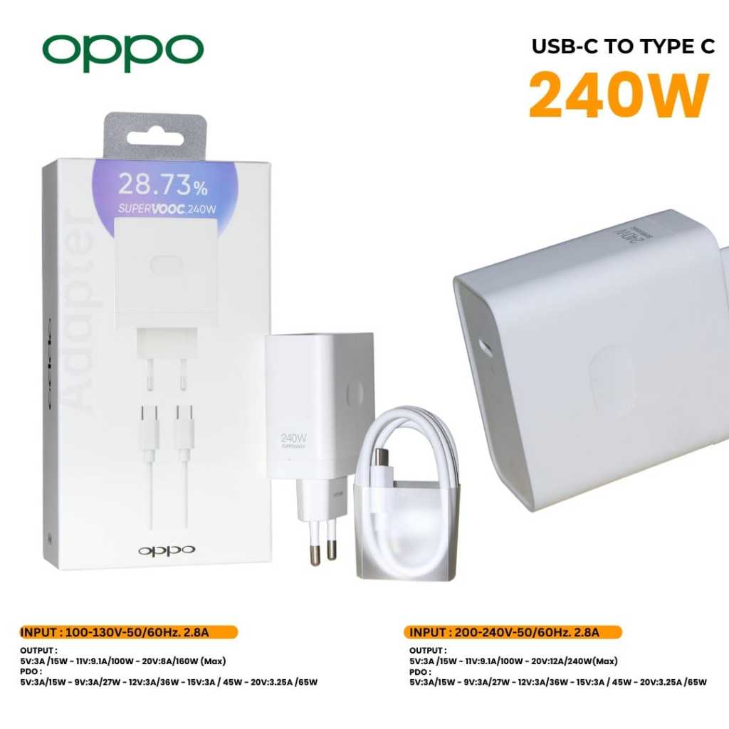 FAST CHARGER OPPO SUPER VOOC 240W USB C ORIGINAL ADAPTOR USB C CHARGER VOOC