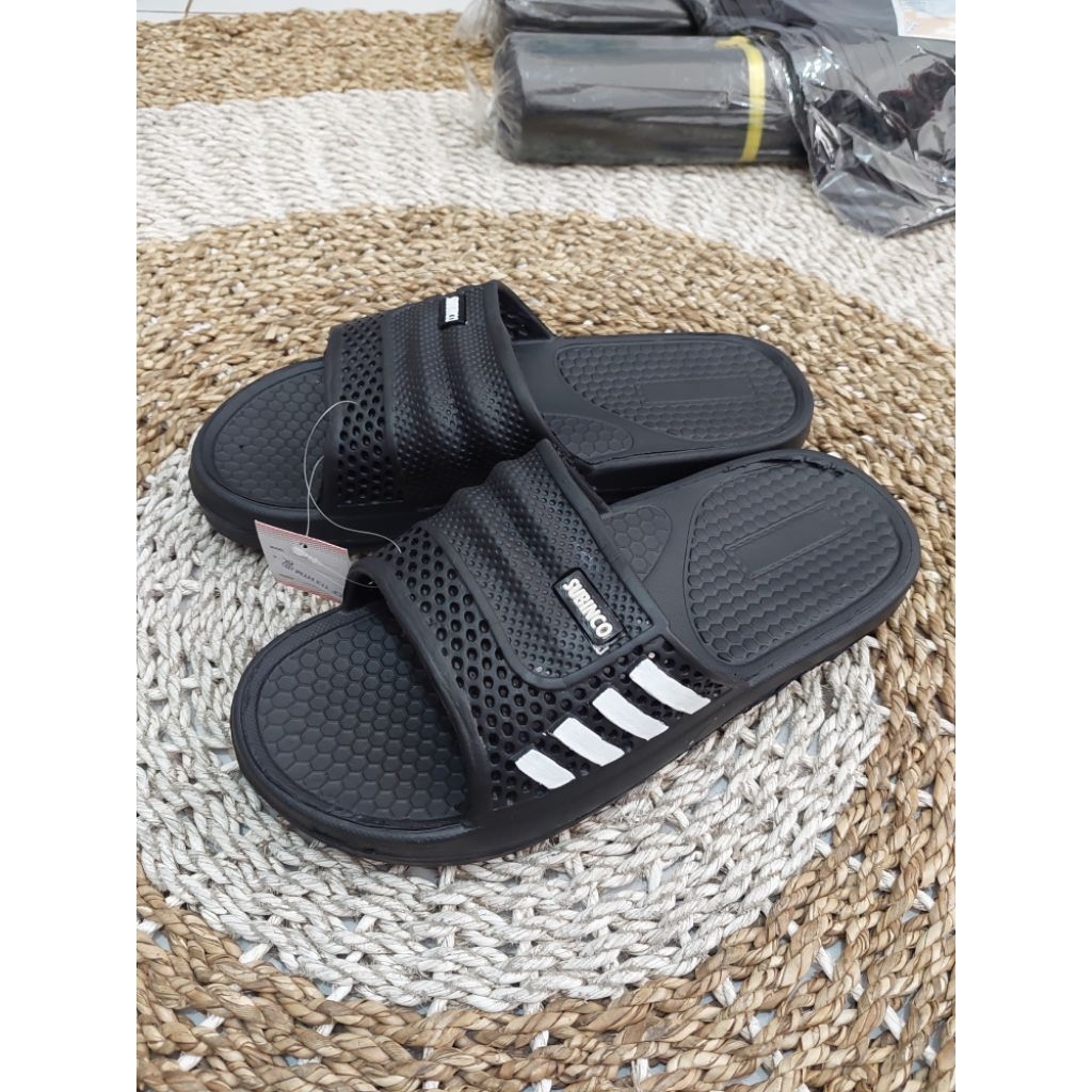 Sandal Selop Pria Garis Sandal Pria Kekinian Anti Air CF 113 B