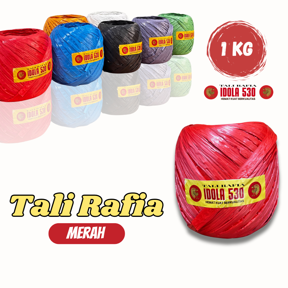 

Tali Rafia Plastik | Rafia Warna | Tali Rafia Idola 530 | Tali Rafia 1 Kg Gulungan Besar | Tali Rafia Warna Glossy
