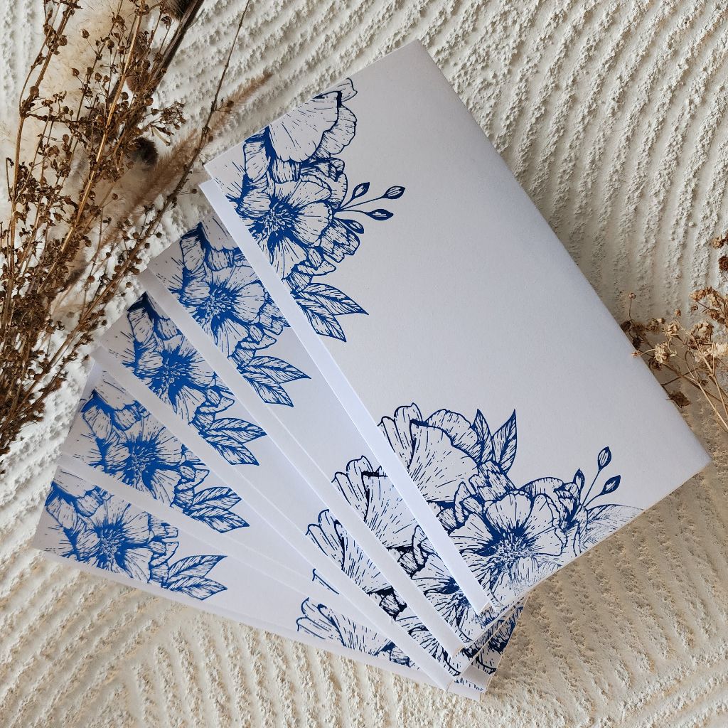 

Amplop Uang Angpao All Ocassion Isi 10 / Angpau Wedding Bunga Foil Biru