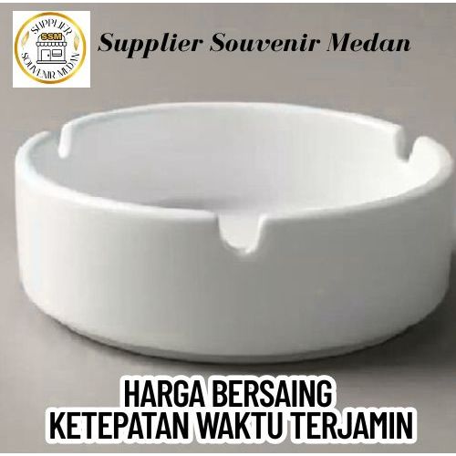 (BISA SABLON CUSTOM) Asbak Rokok Keramik Putih Polos / Asbak Porceline / Asbak Aesthetic / Asbak Hot
