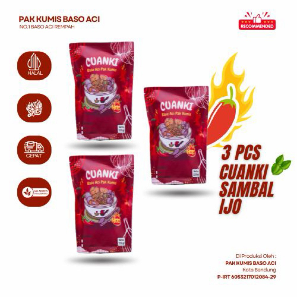 

3 Pcs Cuanki Spesial Sambal Ijo Cuanki Instant
