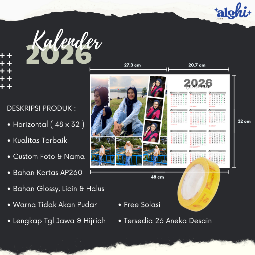 

Kalender Custom 2026 II Horizontal Desain 48 x 32