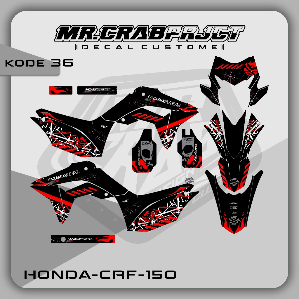 36 DECAL STICKER CRF - DECAL CRF PREMIUM FULL BODY CUSTOM