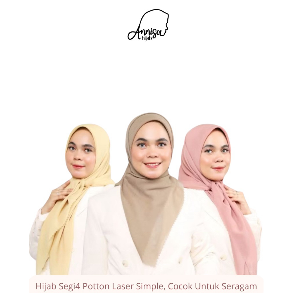 Hijab Segi Empat Potton Laser Standard Seragam Khalisa Widya Annisa