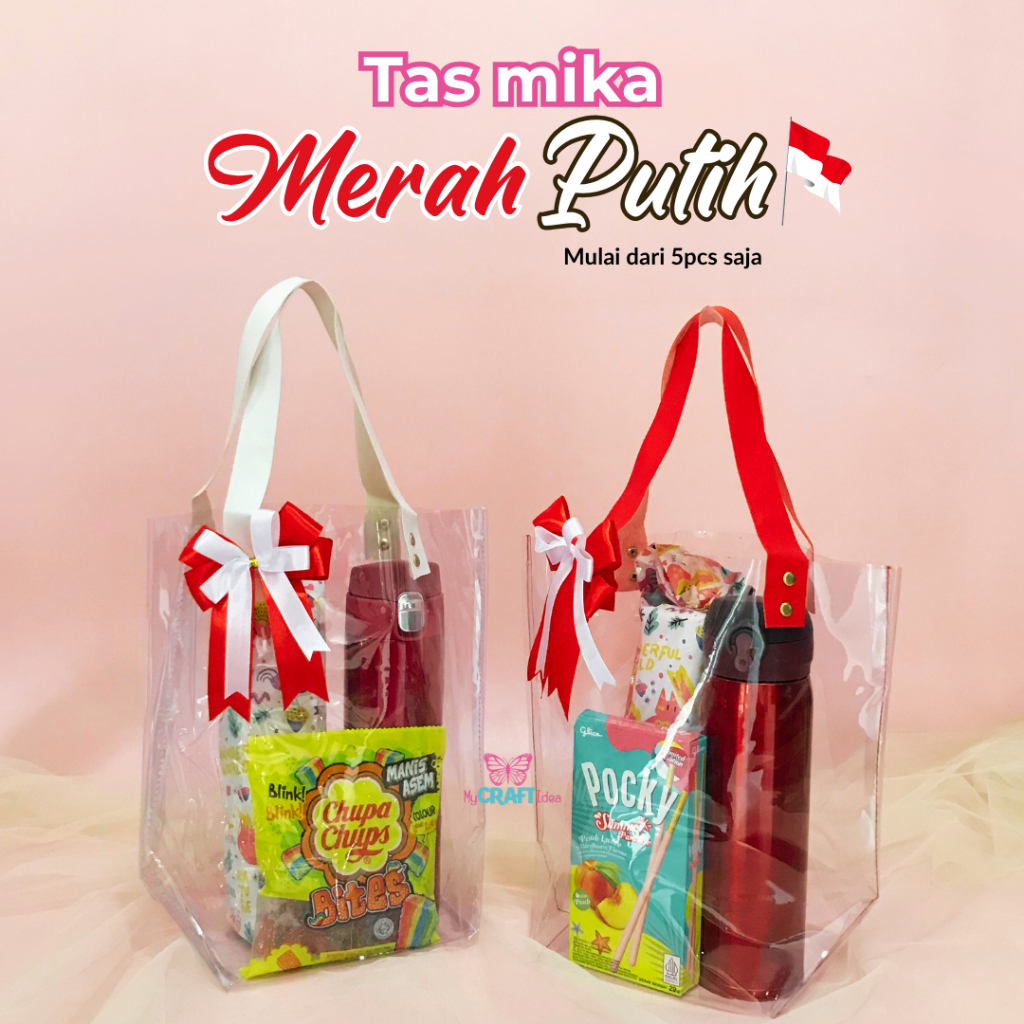 

Goodie Bag 17 Agustus Tas Mika Merah Putih Hampers Souvenir Kemerdekaan Tas Transparan Bening Bingkisan Lomba Agustusan