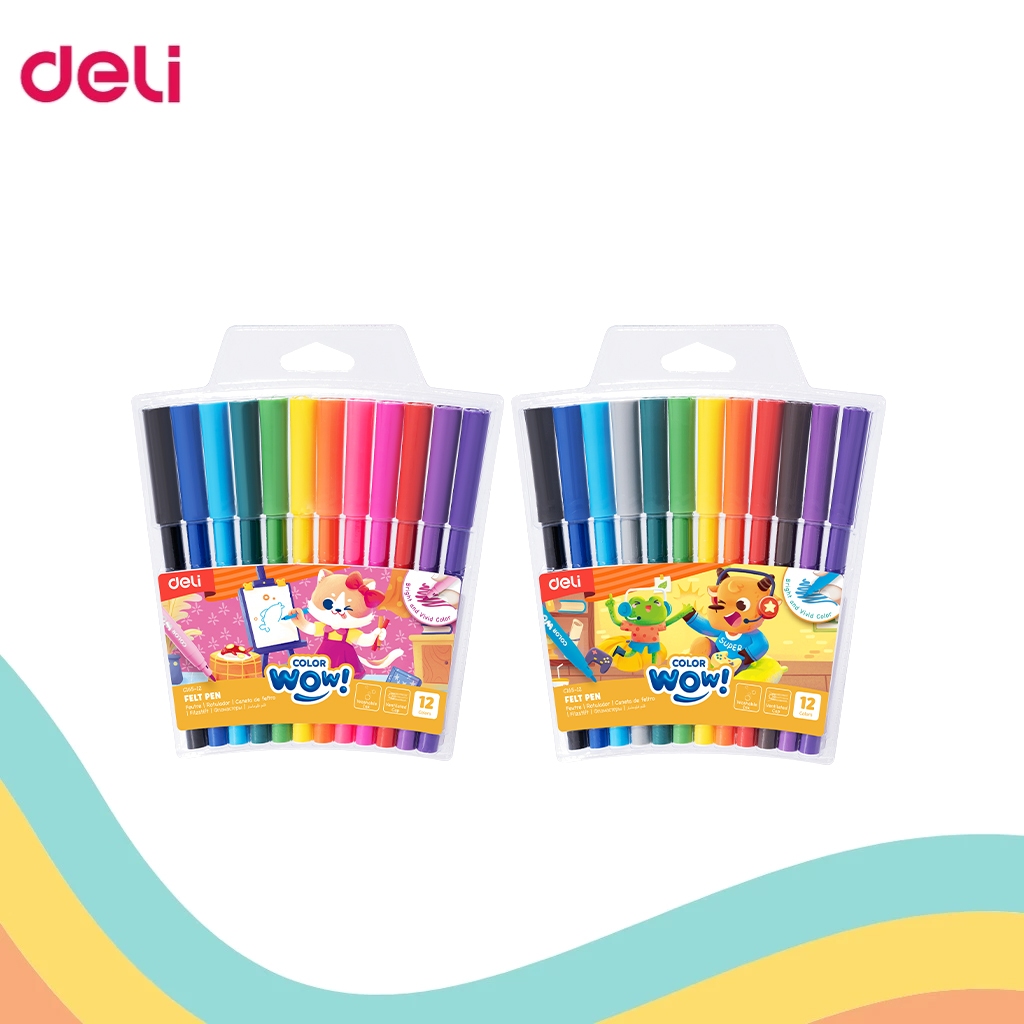 

FELT PEN DELI 12 WARNA C165-12 (1 SET)