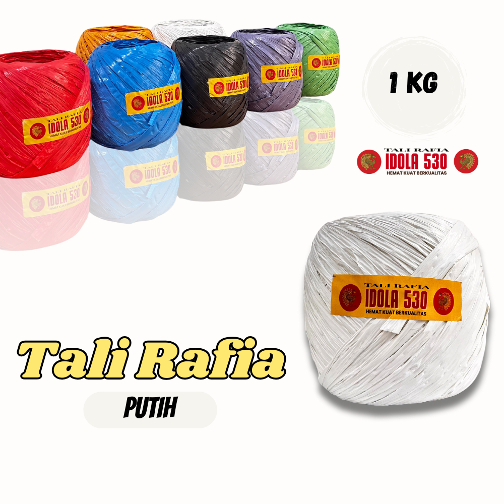 

Jaminan Termurah | Tali Rafia Plastik | Rafia Warna Putih | Tali Rafia Idola 530 | Tali Rafia 1 Kg Gulungan Besar | Tali Rafia Putih