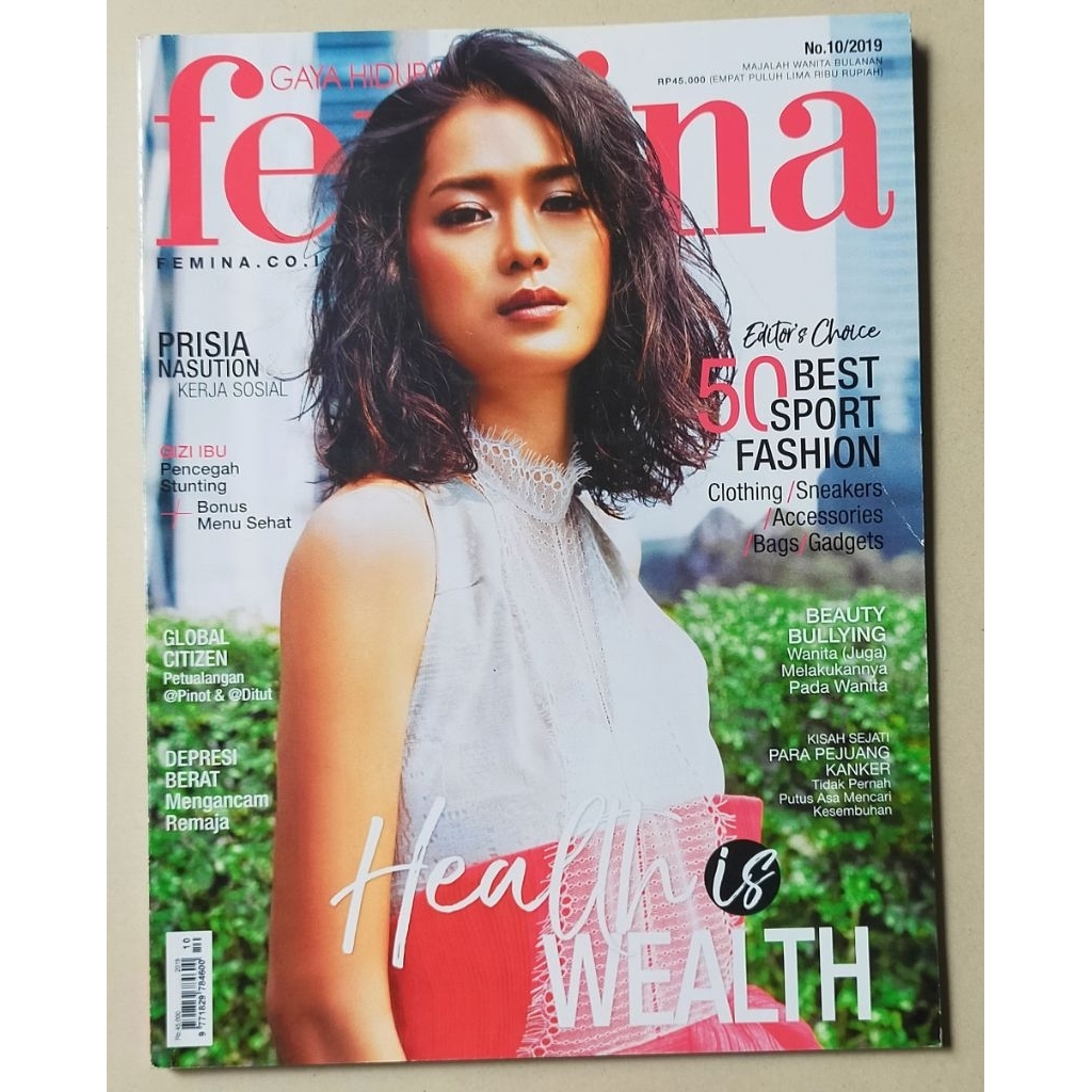 Majalah Femina no.10 / 2019 : Cover Prisia Nasution - Health is Wealth