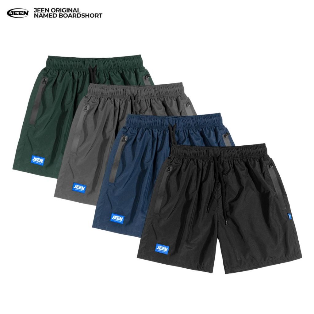 JEEN | Named Boardshort Kolor Tali Taslan / Celana Pendek Santai Hitam