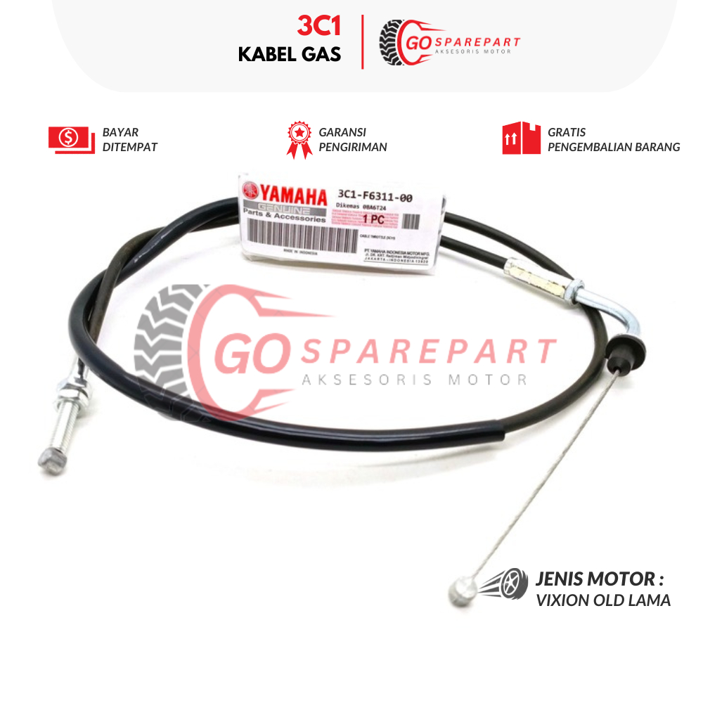 3C1 KABEL GAS MOTOR YAMAHA VIXION / TALI KABEL GAS MOTOR VIXION / SUKU CADANG KABEL GAS MOTOR / KABE