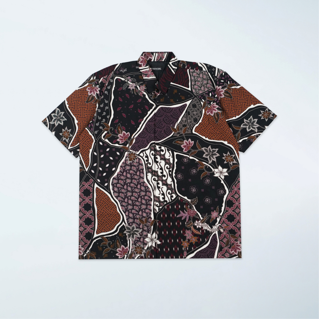 GIORDANO - KEMEJA BATIK PENDEK pria ukuran jumbo 4XL 5XL 6XL 7XL 8XL Kemeja Batik Premium