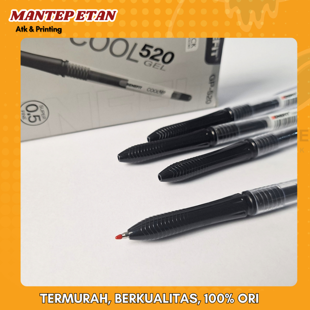 

BOLPEN BENEFIT COOL GEL GP-520 0.5mm (Hitam) 1 Lusin