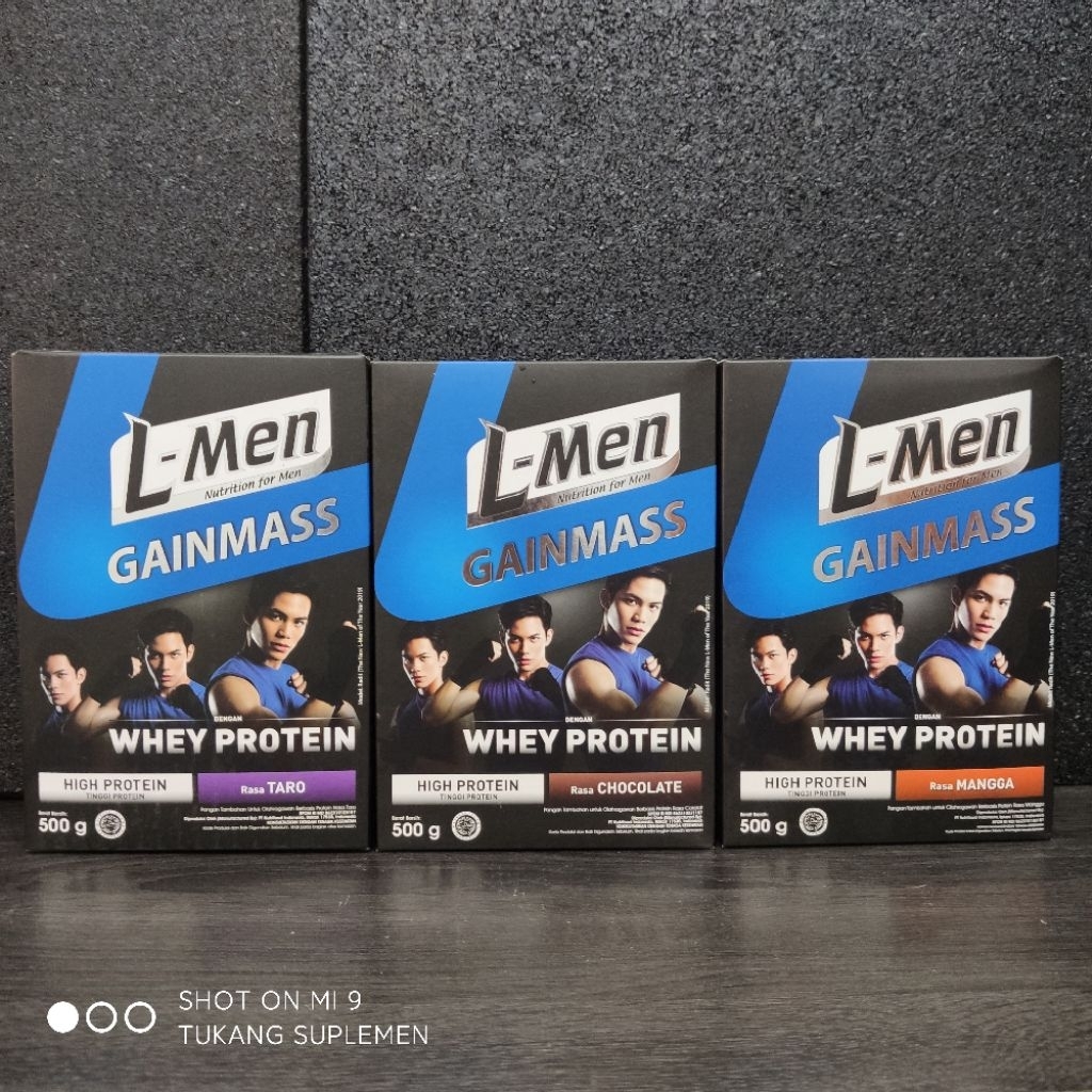 LMen L Men L-Men Gainmass Gain Mass Chocolate Mangga Taro Klepon Latte 500gr 500 gr gram