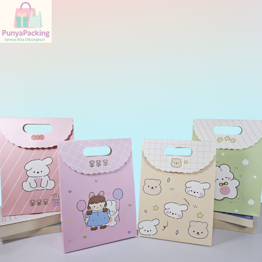 

Paper Bag/Kantong/Tas Elegan Premium Mewah Motif Kelinci Untuk Hadiah/Ulang Tahun