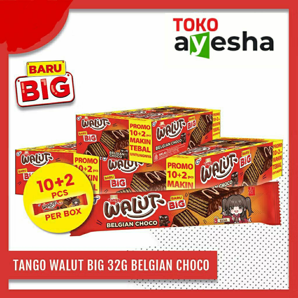 

Tango Walut BIG Belgian Choco 32 gr - 1 Box isi 12 pcs