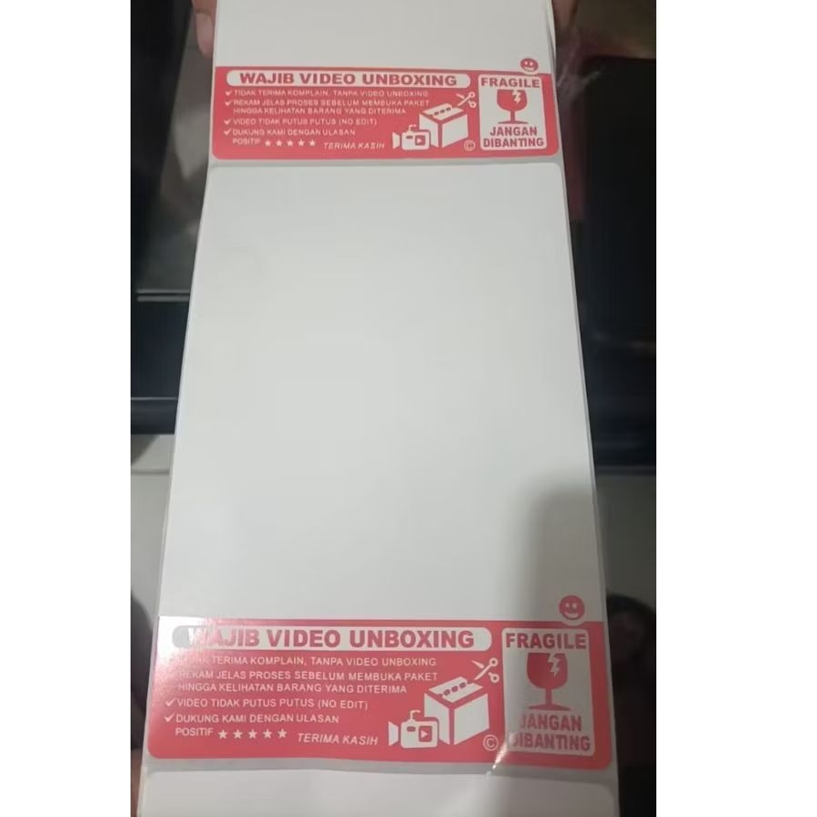 

ready sticker label wajib video unboxing 100x150 isi 300 direct thermal