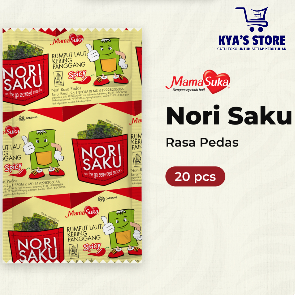 

Nori Saku by Mama Suka Isi 20 Bungkus Rasa Pedas