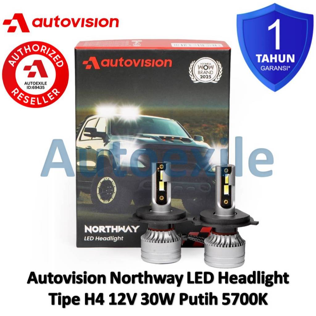 Autovision Northway LED H4 Putih White 5700K Lampu Depan Mobil