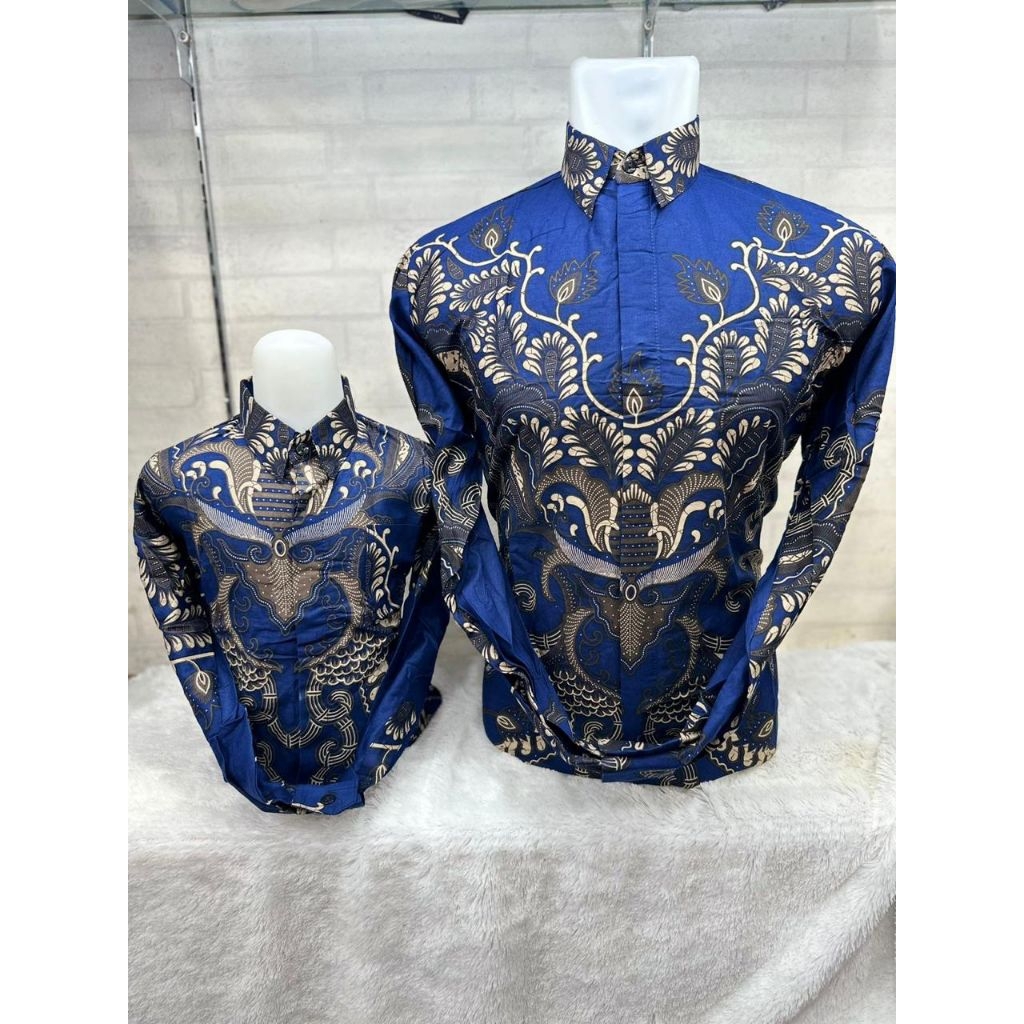Batik Anak Lengan Panjang Warna Biru Navy/Biru Dongker/Biru Tua, Batik terbaru