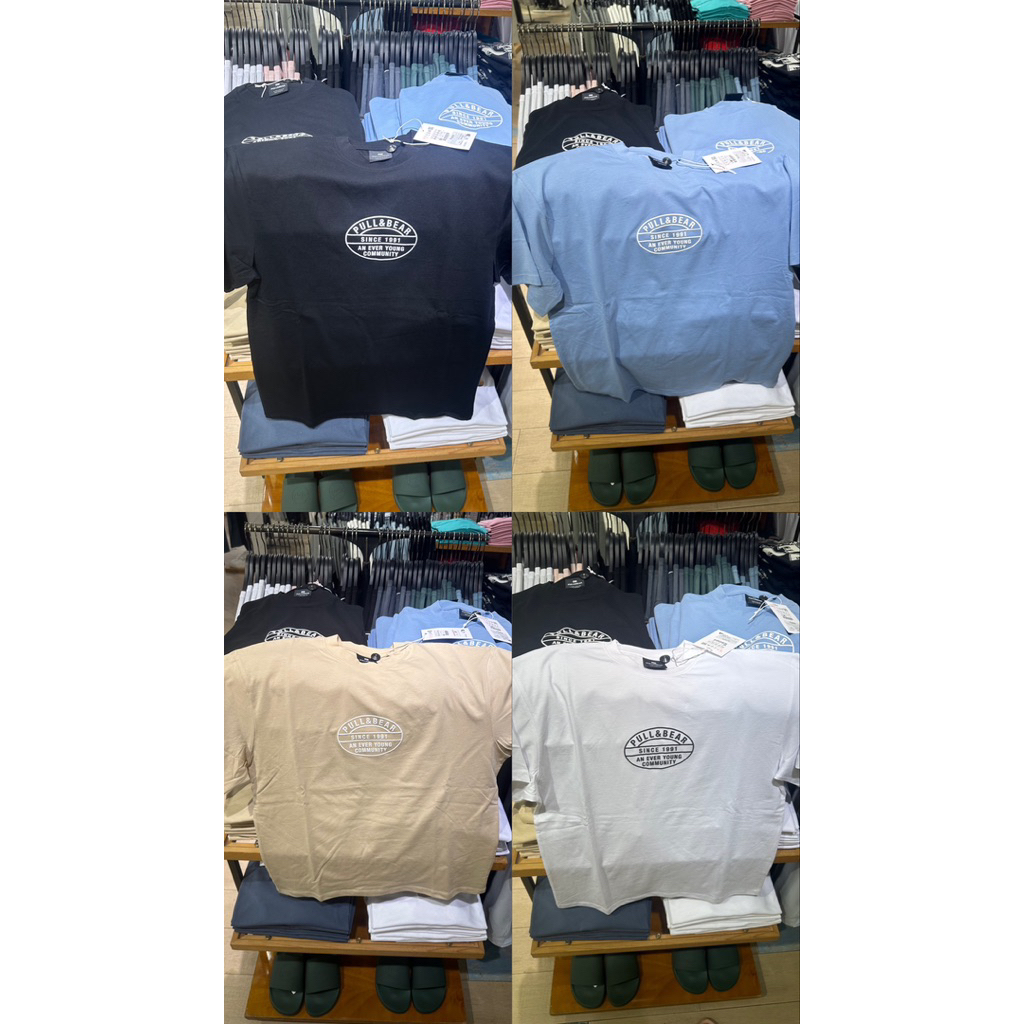 Kaos Cowok Logo Pull and Bear