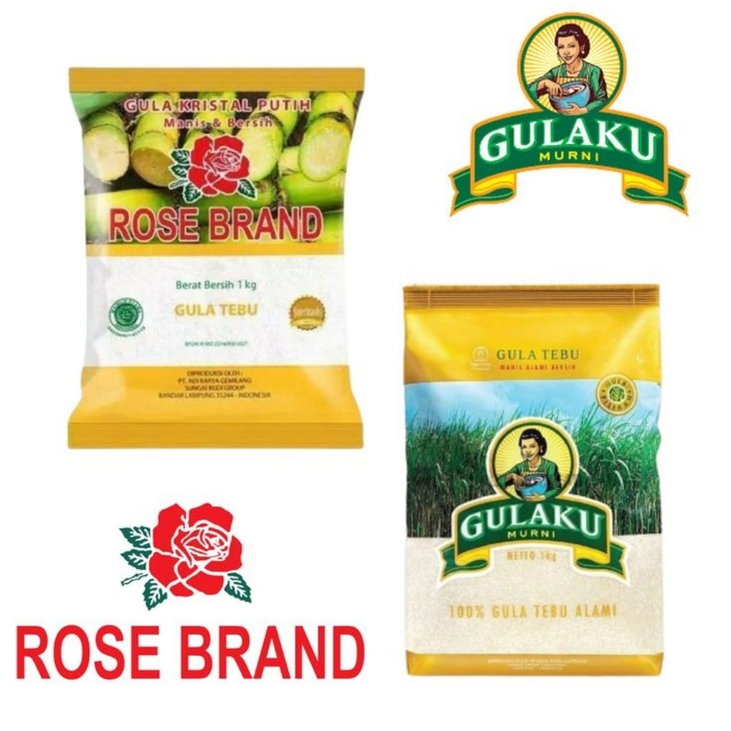 

GULAKU PREMIUM GULA TEBU MURNI 1KG DAN GULA ROSEBRAND PREMIUM 1KG