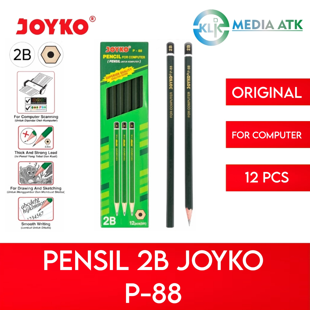 

Pensil 2B Joyko P-88 Hijau - 12 Pcs