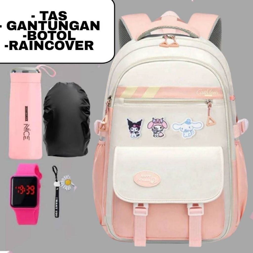 Tas Sekolah Anak SD SMP Perempuan Model Bukaan Kulkas  Tas anak Cewek SD SMP COD