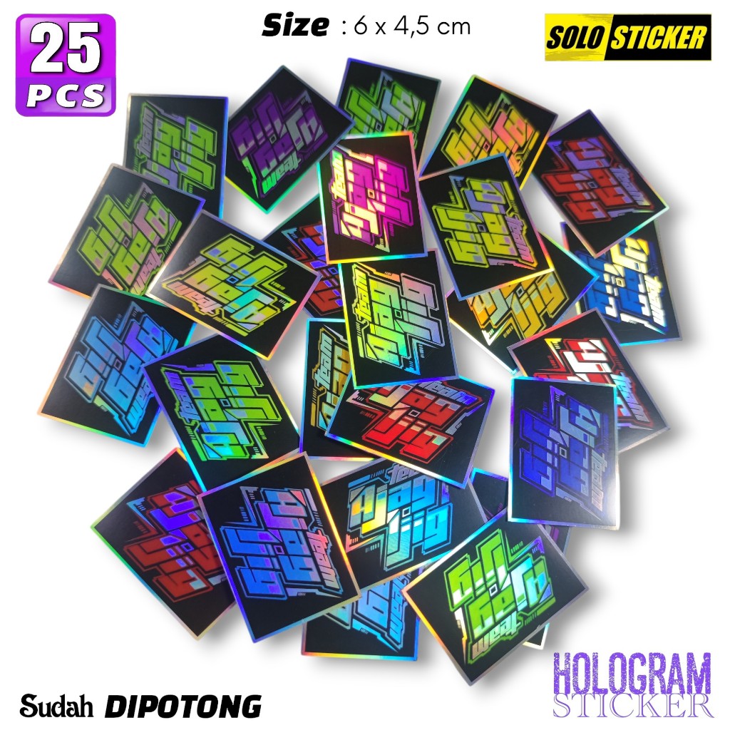 

25 pcs Stiker Team Ajag Ajig Hologram SUDAH DIPOTONG Waterprof Anti Air
