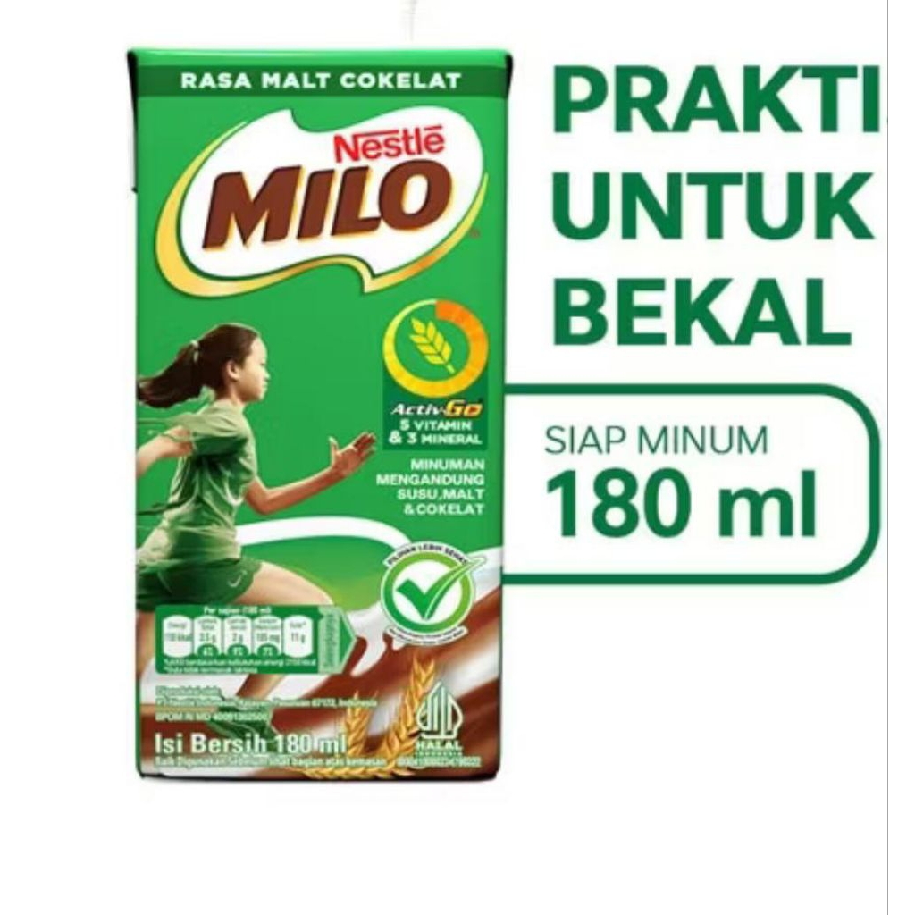 

MILO ACTIV-GO UHT Susu Cokelat 180 ml x3 pisc