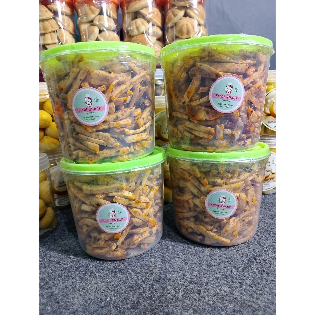 

Basreng pedas daun jeruk buatan rumahan