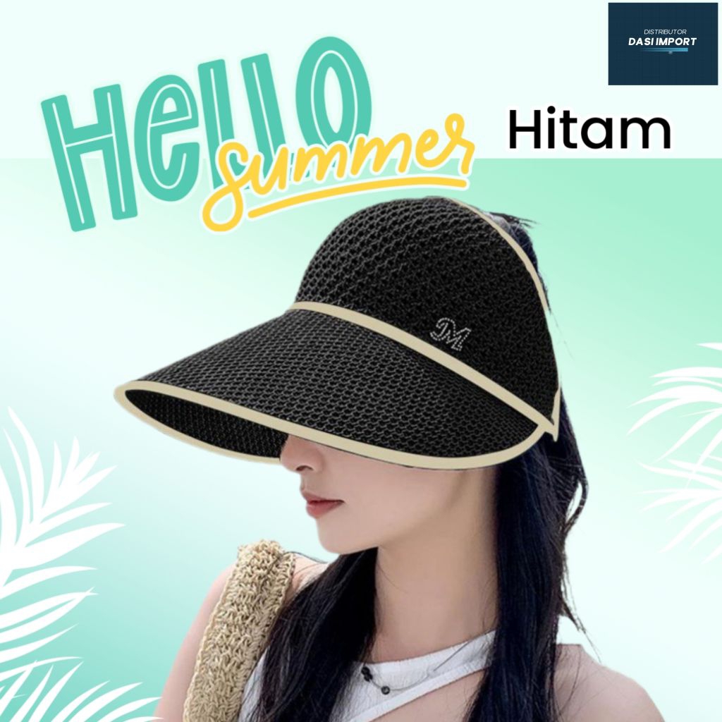 Topi Wanita Topi Pantai Topi Lebar Anti Uv Import Cream