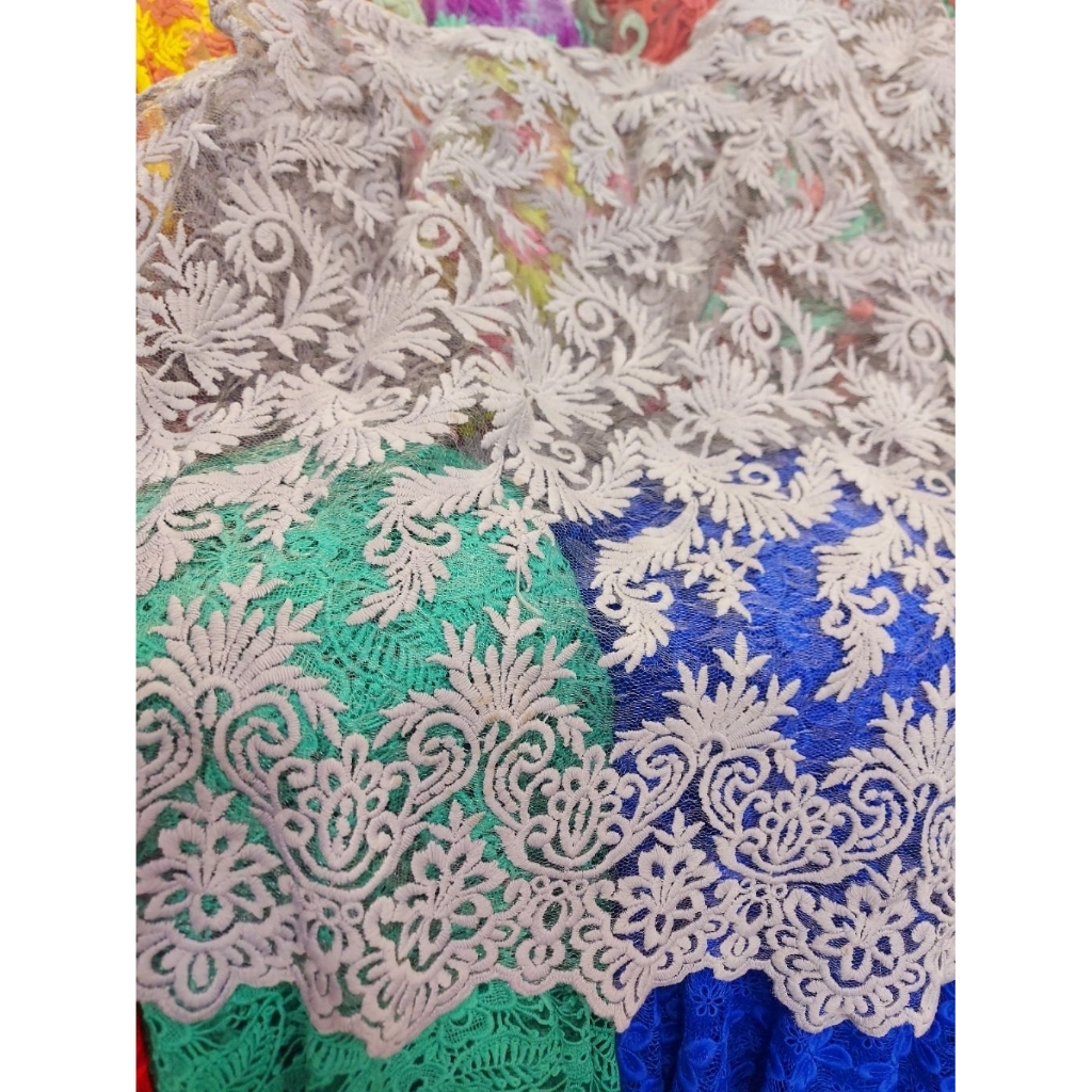 kain tile bordir  - kain bordir luxury  - kain tile bordir bunga  - kain tile bordir butik (ABU)