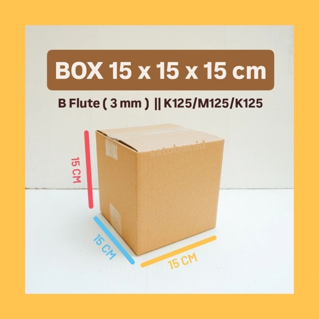 

kardus karton box polos uk. 15x15x15 cm, single wall tebal 3mm