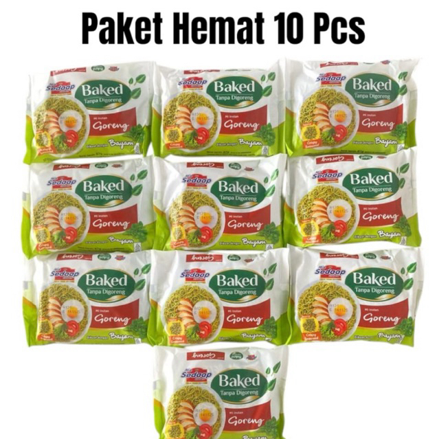 

10 bungkus Mie Sedaap Baked Goreng Mie Instan Sehat Organik