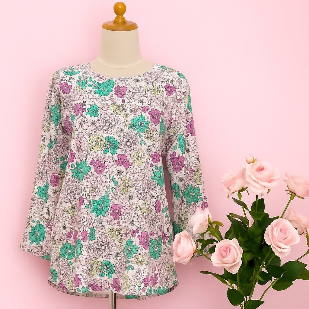 Kain Ceruty Sifon Street Motif Bunga Vintage – Kain Transparan Flowly Elegan untuk Gamis, Hijab, Dre